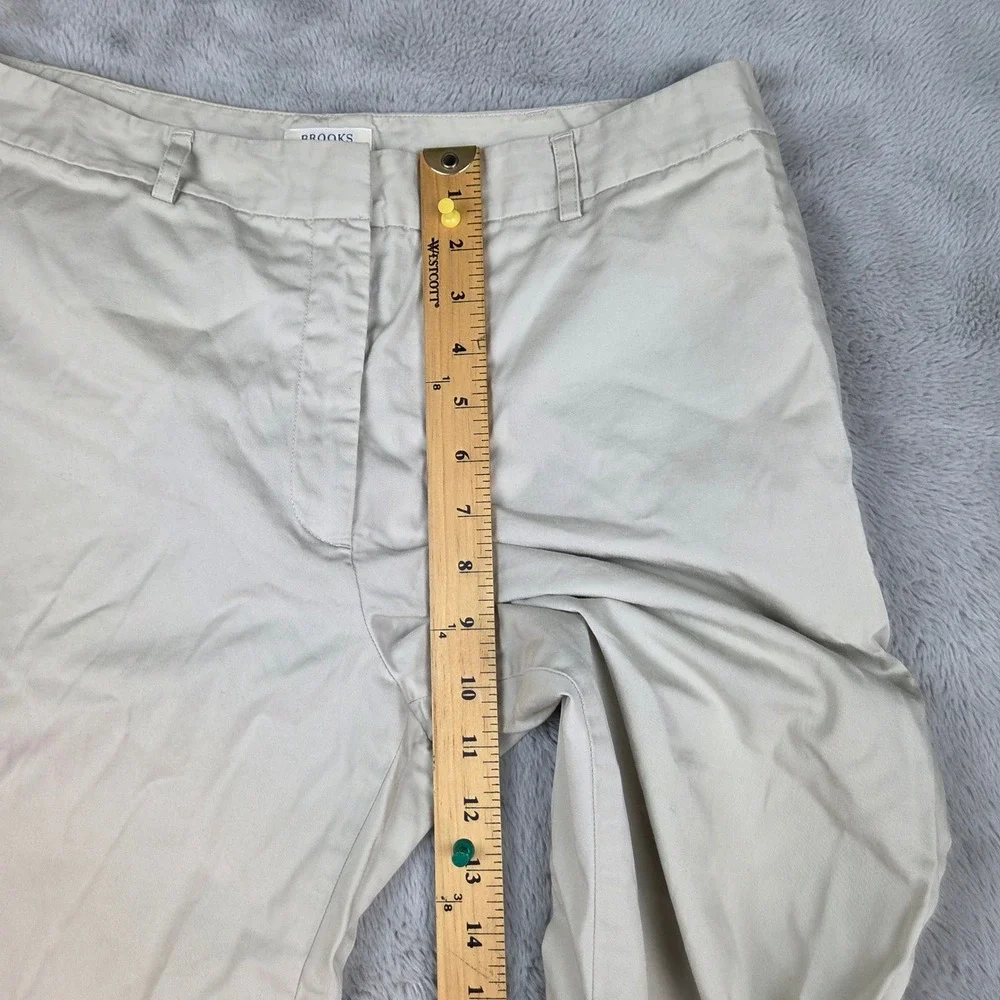 Brooks Brothers 346 Chino Pants Womens Sz 12 Straight Leg Cotton Twill Tan Beige